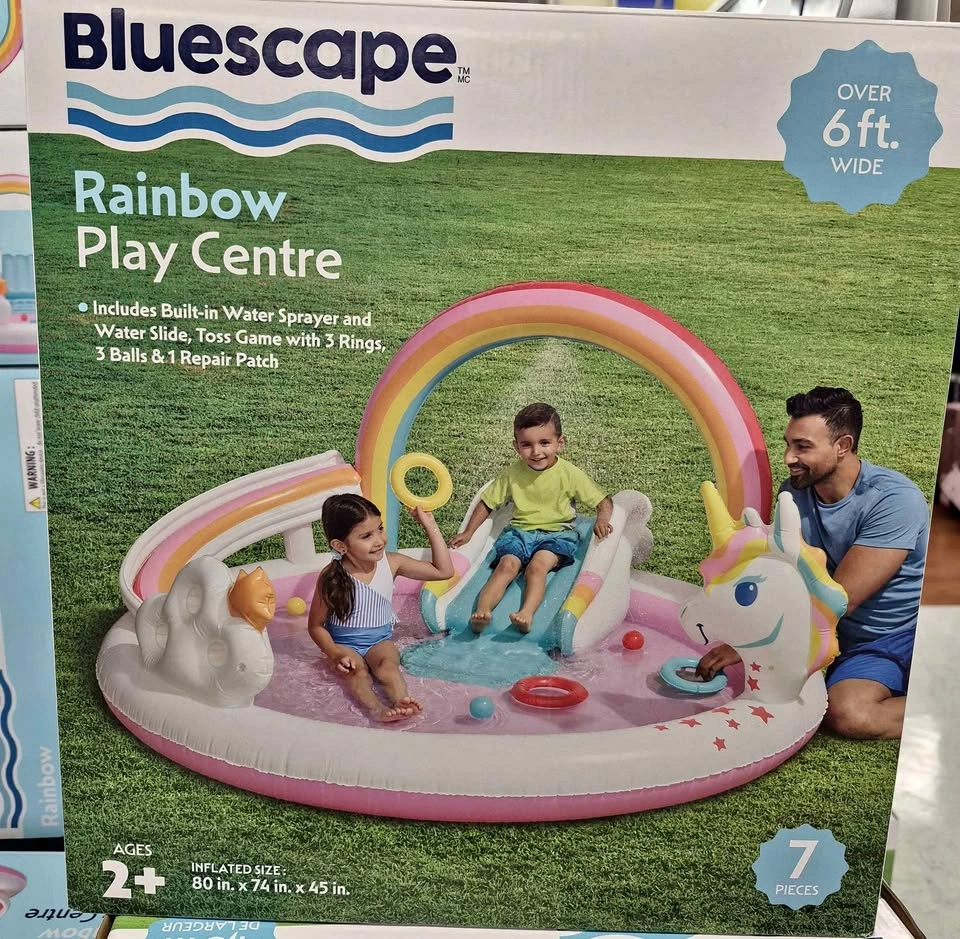 Brand New Rainbow Water Play Centre Inflatable 6ft long