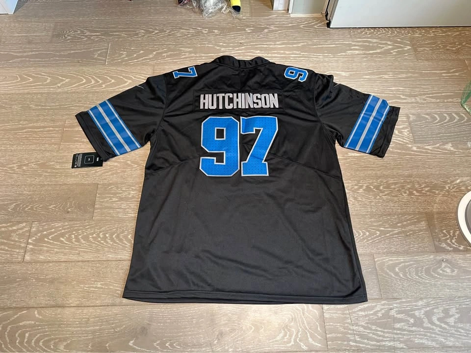 🏈 Nike Detroit Lions Aidan Hutchinson #97 Black Jersey – XL - photo 3