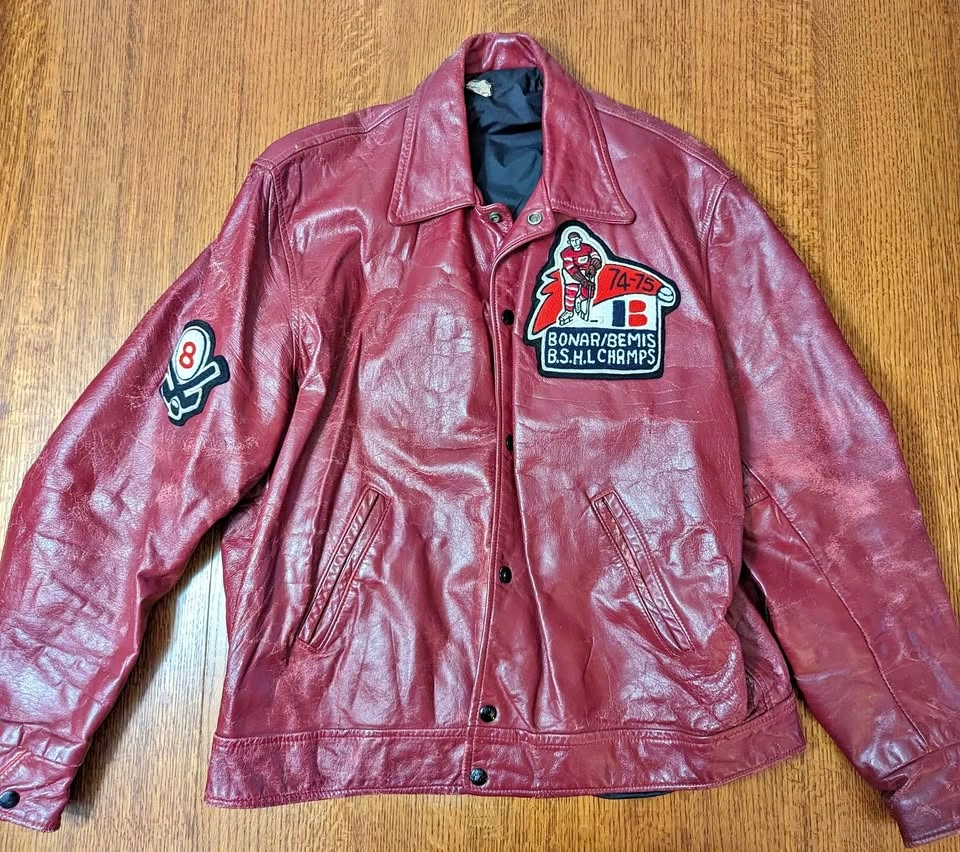 Vintage 70's Leather hockey jacket