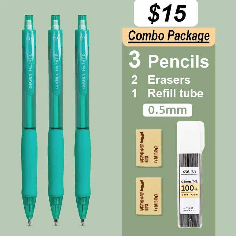Pencil, refill lead, eraser