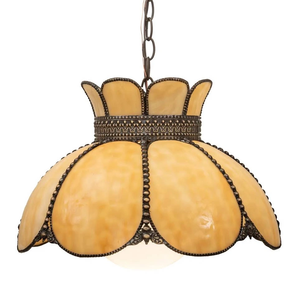 Vintage Meyda Tiffany Anabelle Slag Glass Pendant Light - photo 2