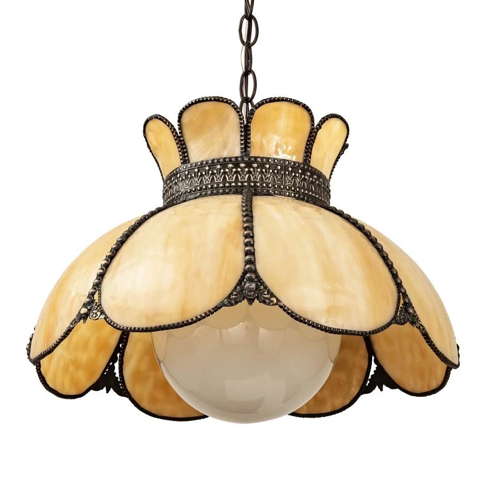 Vintage Meyda Tiffany Anabelle Slag Glass Pendant Light - photo 3