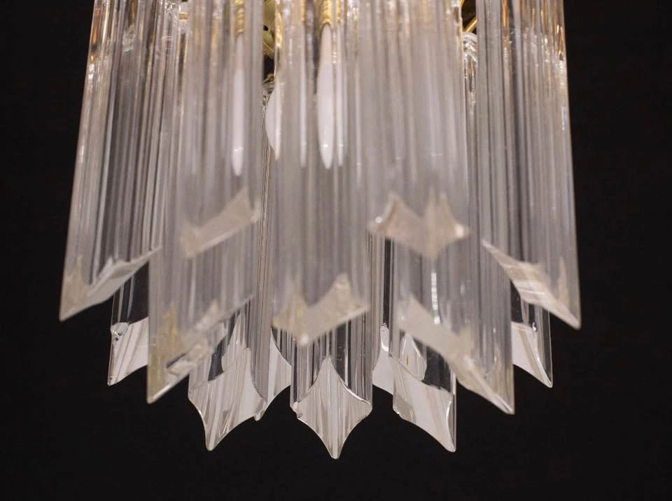 Vintage 1960s Murano Venini Trilobi Glass Flush Mount Chandelier - photo 3