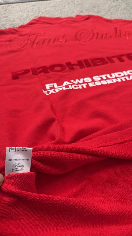 Oversized Red T-shirt (Flaws Studio) - New - photo 5
