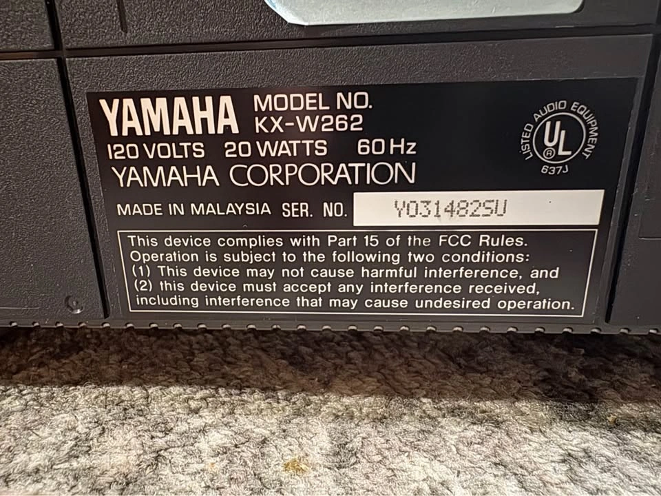 Yamaha KX-W262 Natural Sound Stereo Double Cassette Deck - photo 2