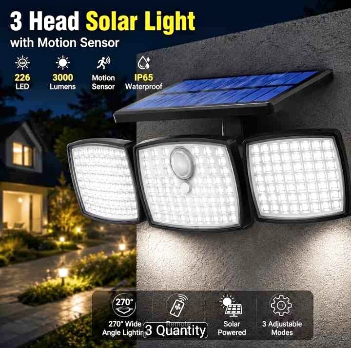 4 Head Solar Motion Sensor Outdoor Security Light