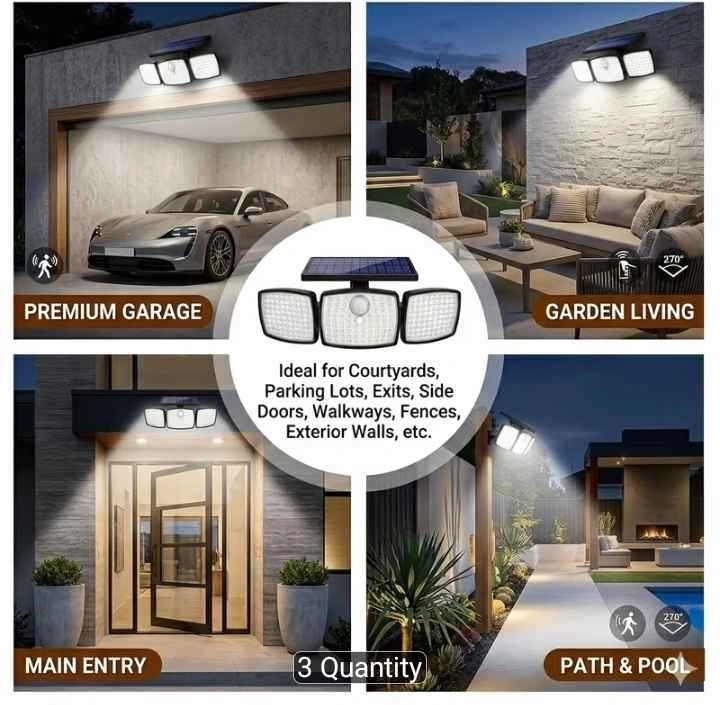 4 Head Solar Motion Sensor Outdoor Security Light - photo 2