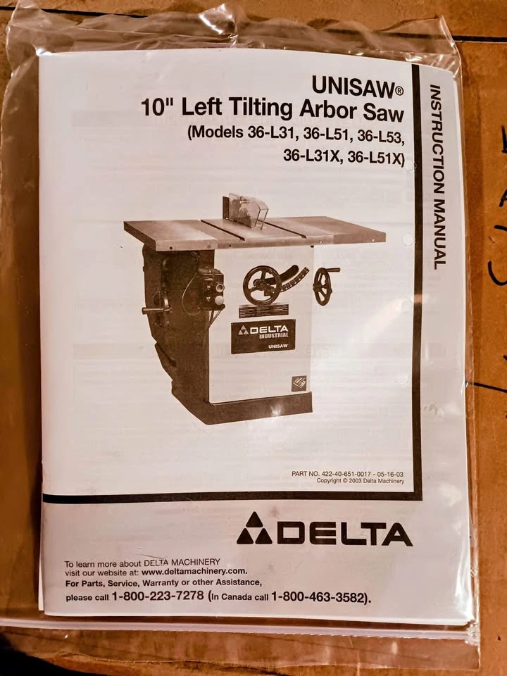 Brand New Delta Unisaw X5 3HP + Biesemeyer Fence & Blades