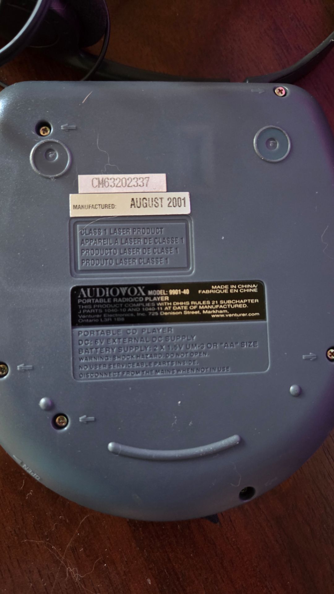 Audiovox Model#9901-40 walkman - photo 2