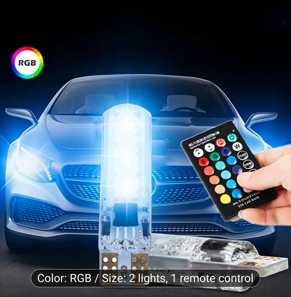 2pcs T10 Car Atmosphere Lights Color Adjustable - photo 3