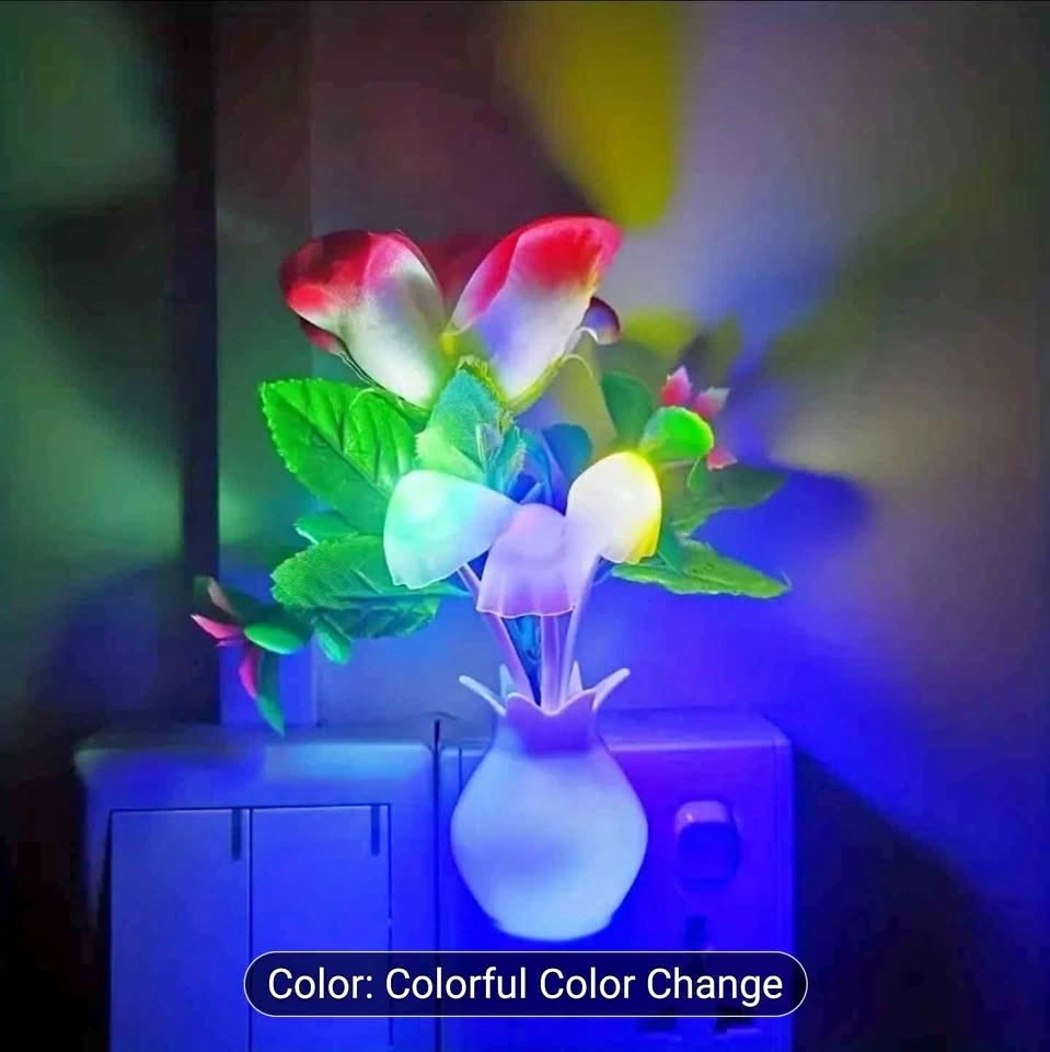 US Standard Socket LED Rose Vase Night Light