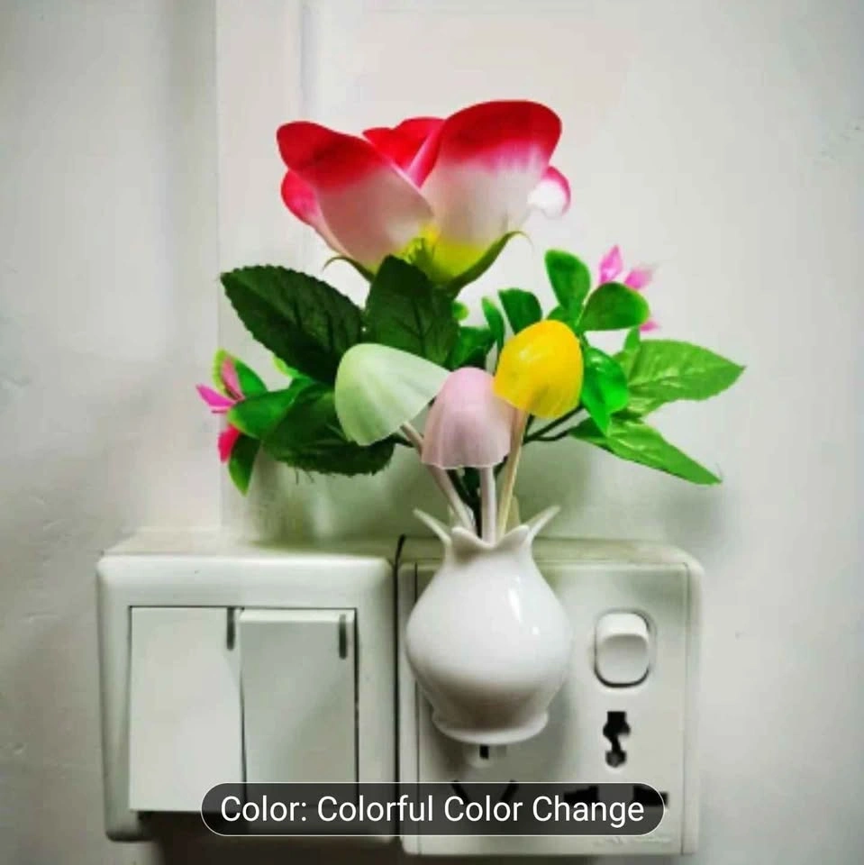 US Standard Socket LED Rose Vase Night Light - photo 2