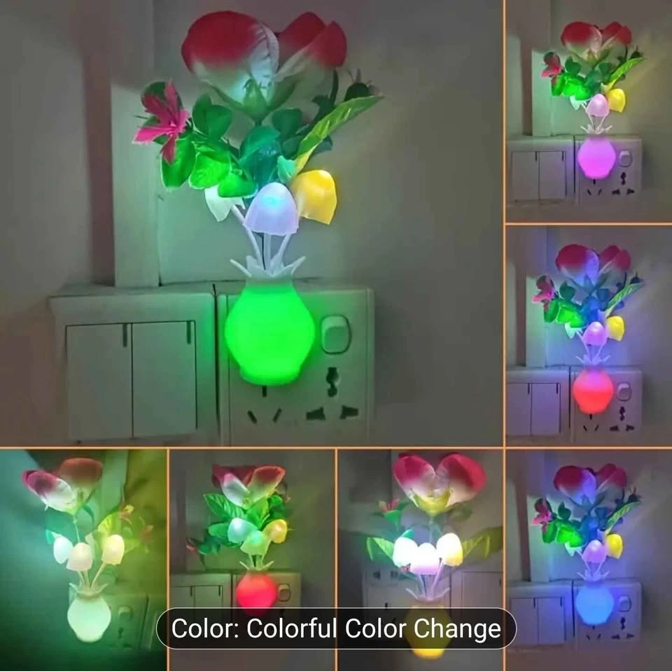US Standard Socket LED Rose Vase Night Light - photo 3