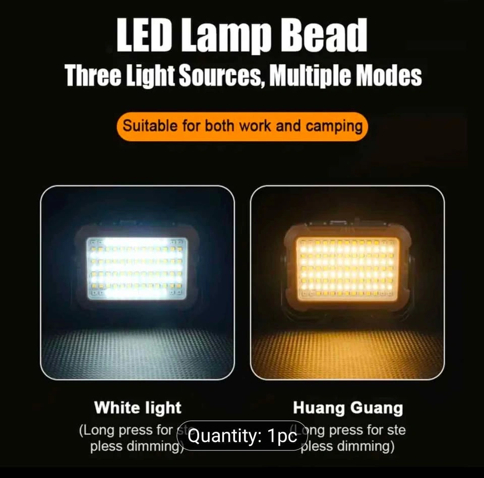 Solar Portable LED Work Light with Type-C Fast Charging - photo 3