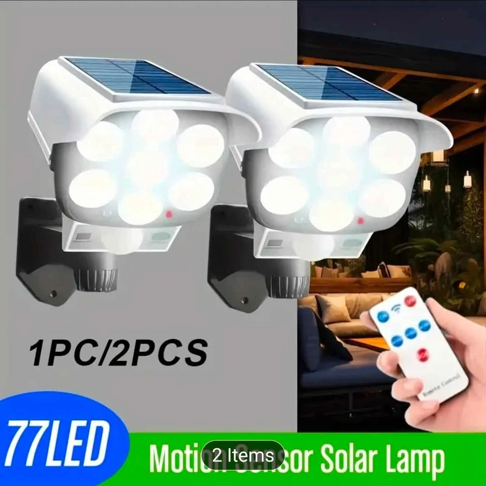 Solar Wall Light with Motion Sensor, Rechargeable Garden Light - photo 2
