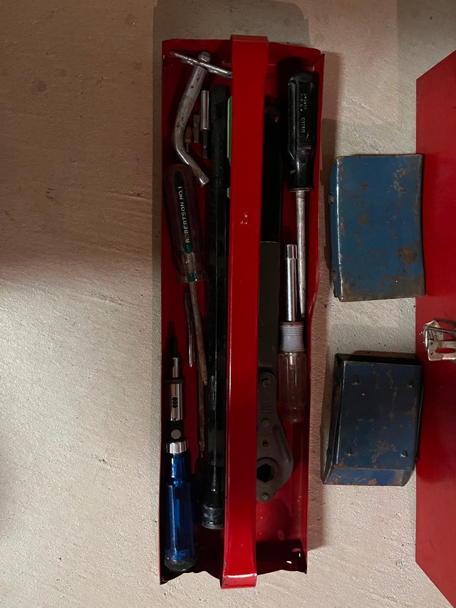Red Metal Toolbox and Tools for Sale - photo 3