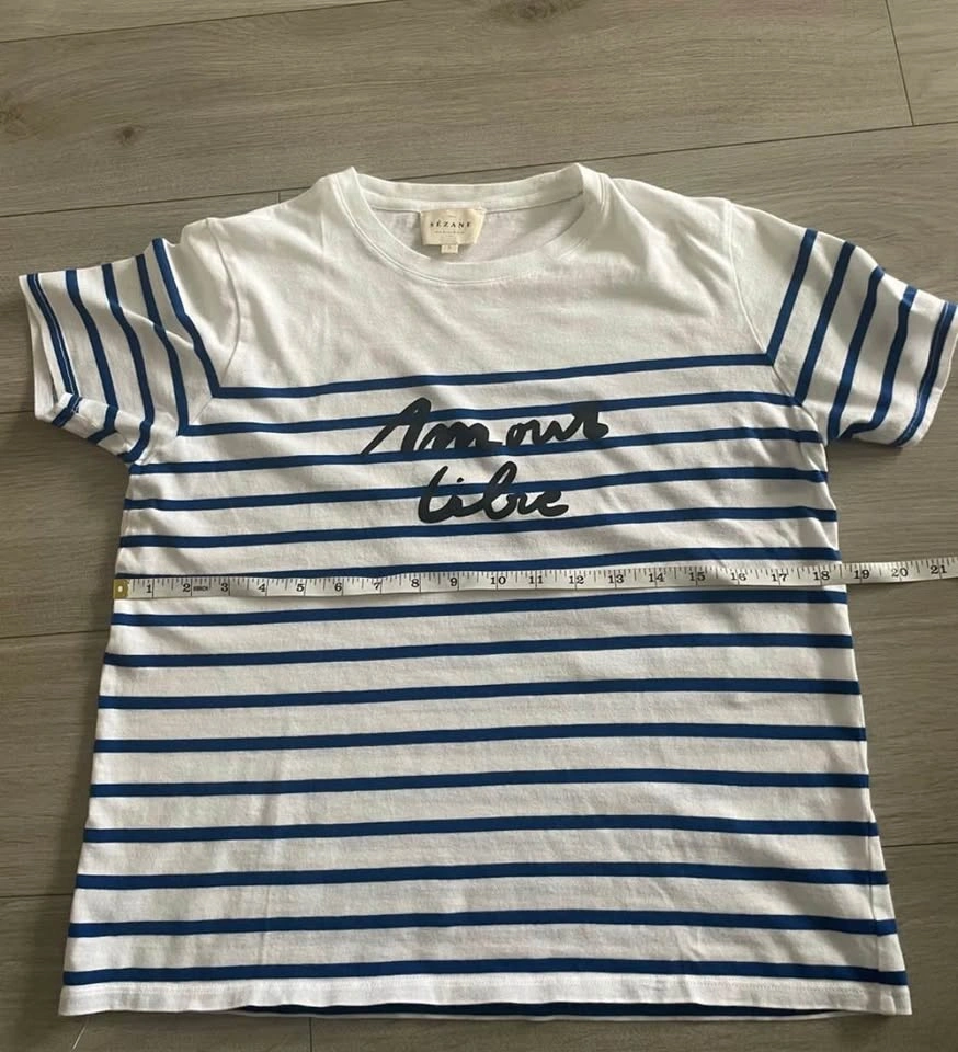 Sézane ‘amour libre’ striped t-shirt, S - photo 4
