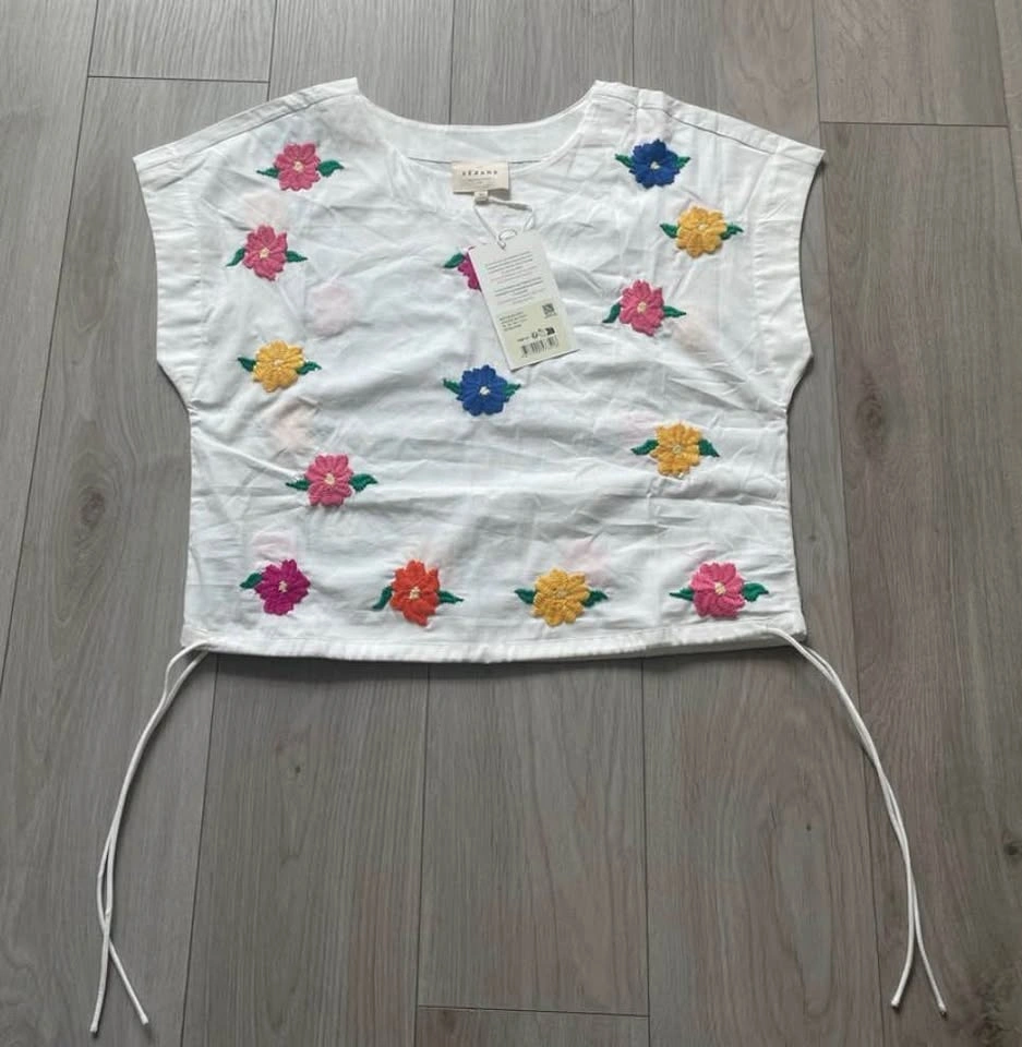 Sézane Jocasta blouse, NWT, FR 36 - XS/S, floral embroidery - photo 5