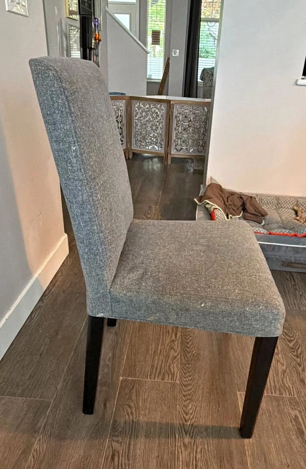 Set of 4 Ikea Bergmund dining chairs with washable covers