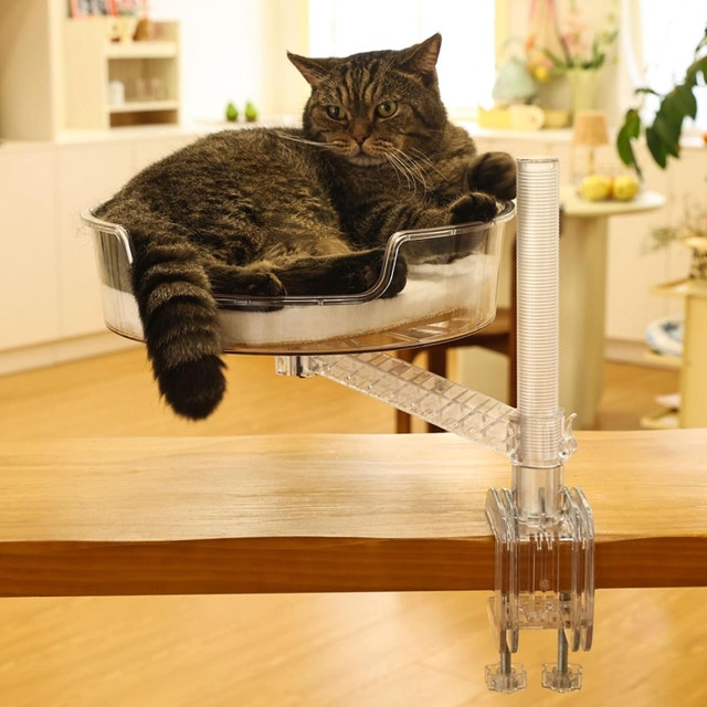 NEW Cat Bed Hammock Desk with Pet Mat, 360° Rotation