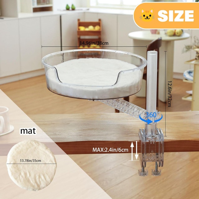 NEW Cat Bed Hammock Desk with Pet Mat, 360° Rotation - photo 3