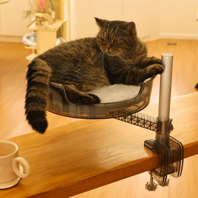 NEW Cat Bed Hammock Desk with Pet Mat, 360° Rotation