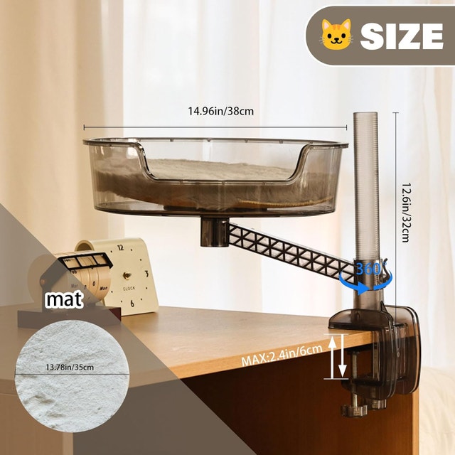 NEW Cat Bed Hammock Desk with Pet Mat, 360° Rotation - photo 3