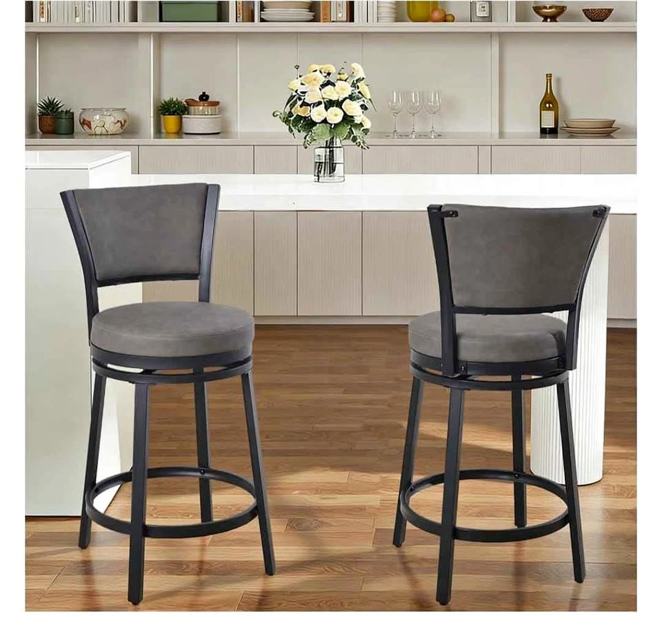 Brand new 25" Faux Leather Swivel Counter Bar Stools (Set of 2)