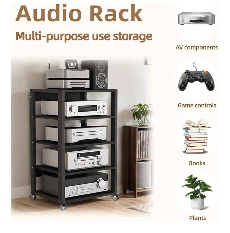 5 Tier AV Media Stand Audio Rack Tower - photo 3