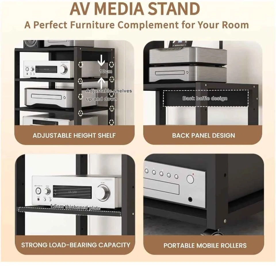 5 Tier AV Media Stand Audio Rack Tower - photo 4