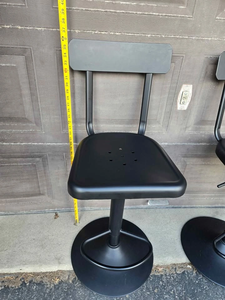 Matte Black Adjustable Bar / Counter Stools - photo 2