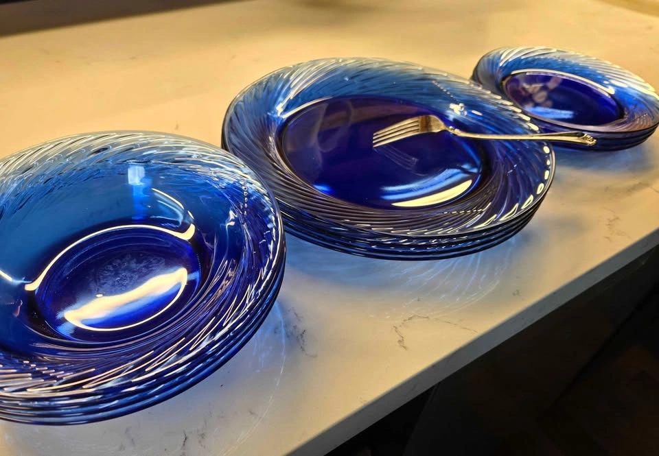 Cobalt Blue Swirl 12-Piece Dinnerware Set (4 Place Settings) - N - photo 2