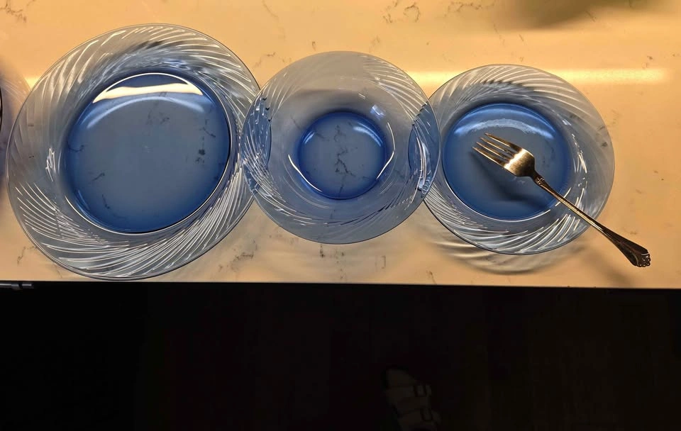 Cobalt Blue Swirl 12-Piece Dinnerware Set (4 Place Settings) - N - photo 3