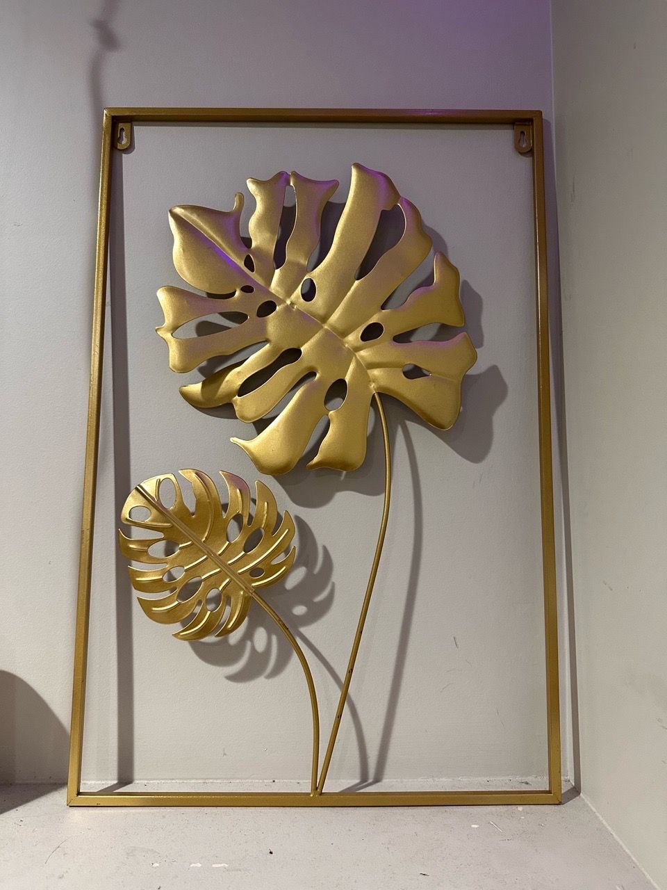 CAMBOS Gold Metal Monstera Leaf Wall Art