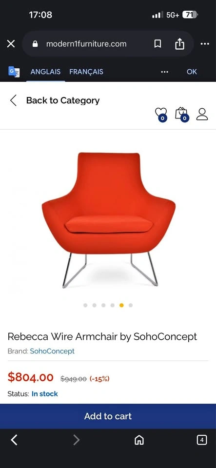 Orange Leather Armchair