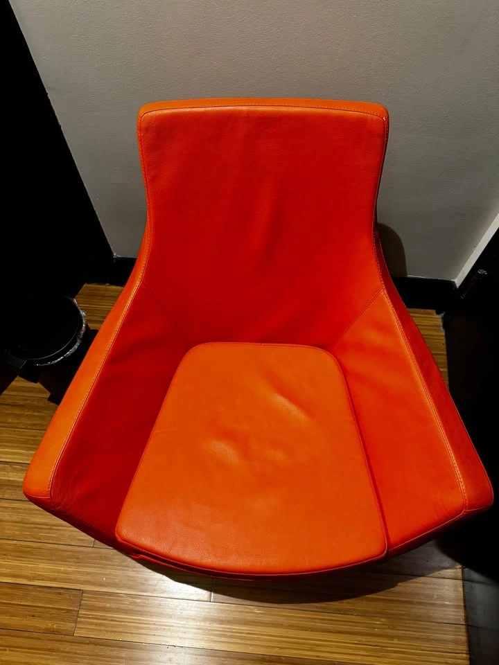 Orange Leather Armchair - photo 3