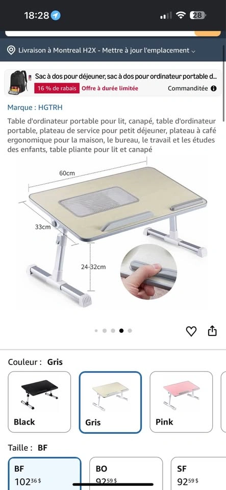Adjustable Laptop Bed Desk - photo 3