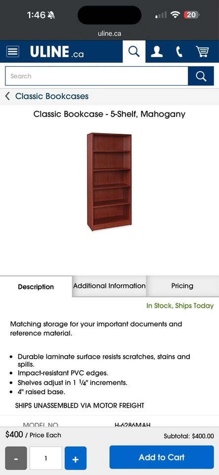U-Line Classic Bookcase - Mahogany - photo 2