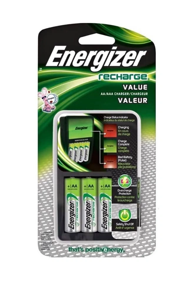 Energizer Rechargeable Charger Includes 4 Rechargeable Batteries