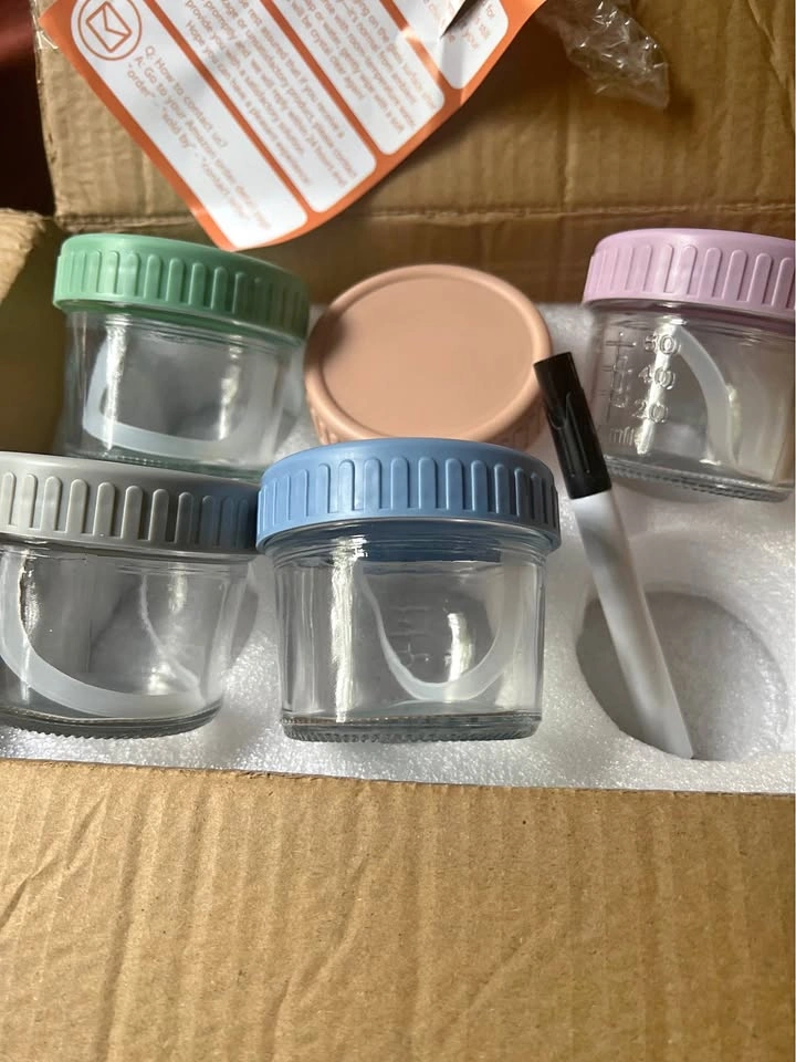 RowinsyDD 5 Pack Glass Baby Food Jars