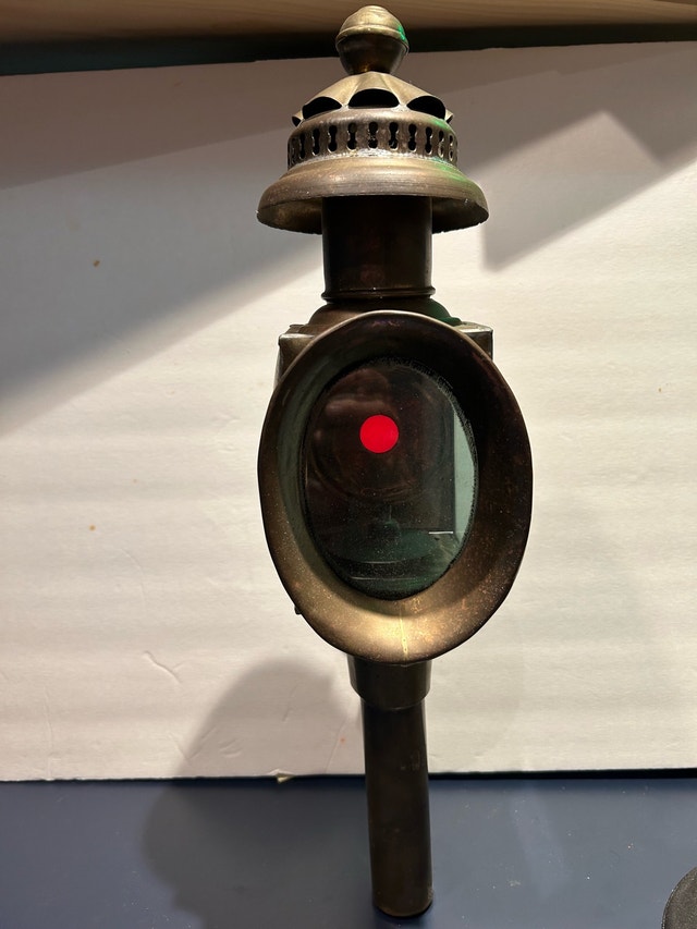 Vintage Brass Carriage Lantern - Late Victorian/Edwardian era