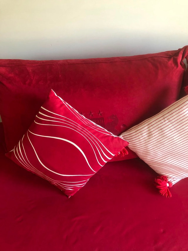 Red Sofa converts to Bed - photo 3
