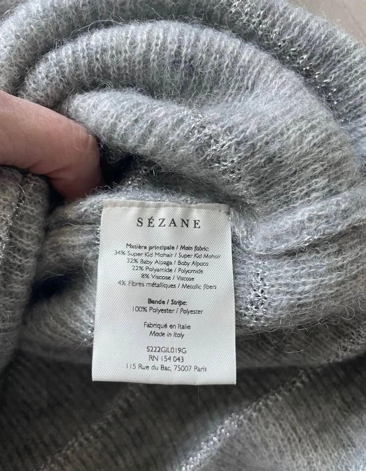 Sézane Gaspard Cardigan, grey with silver thread, XS - photo 4