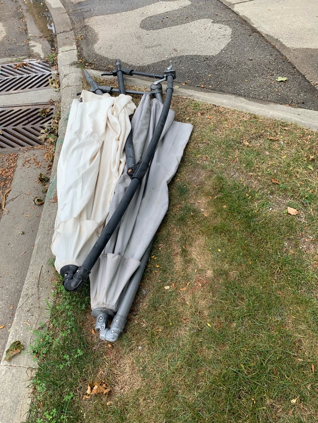 Free Large Canvas Patio Umbrellas-pick up today curbside - photo 2