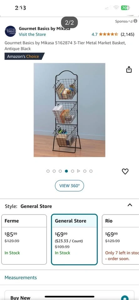 3 Tier Metal Market Basket (organizer) - photo 2
