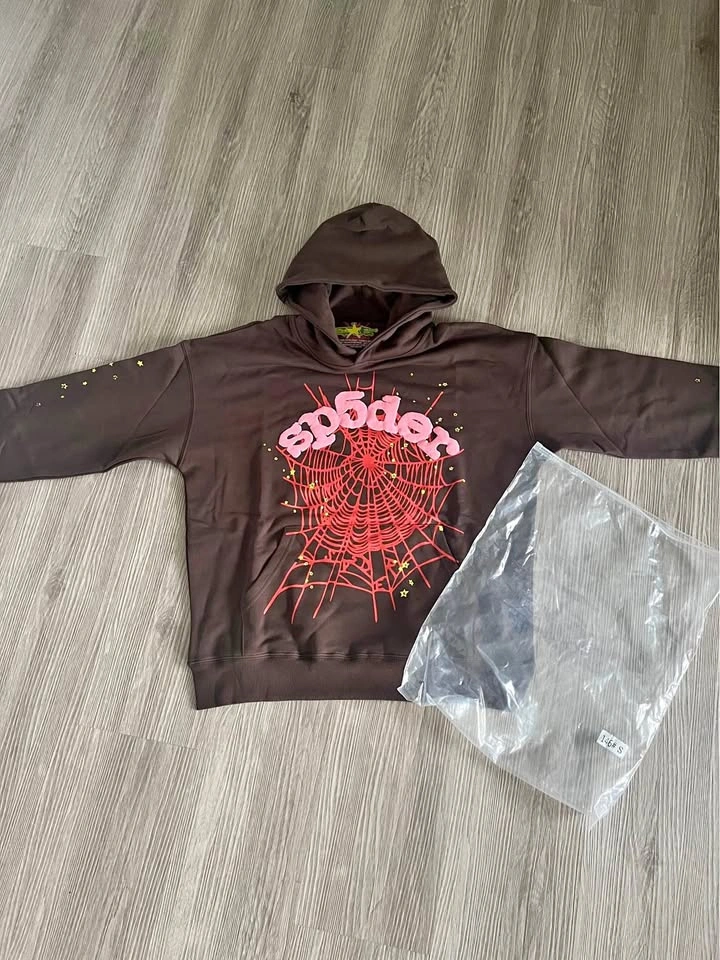 Sp5der P5 Worldwide Web Hoodie Brown Size S