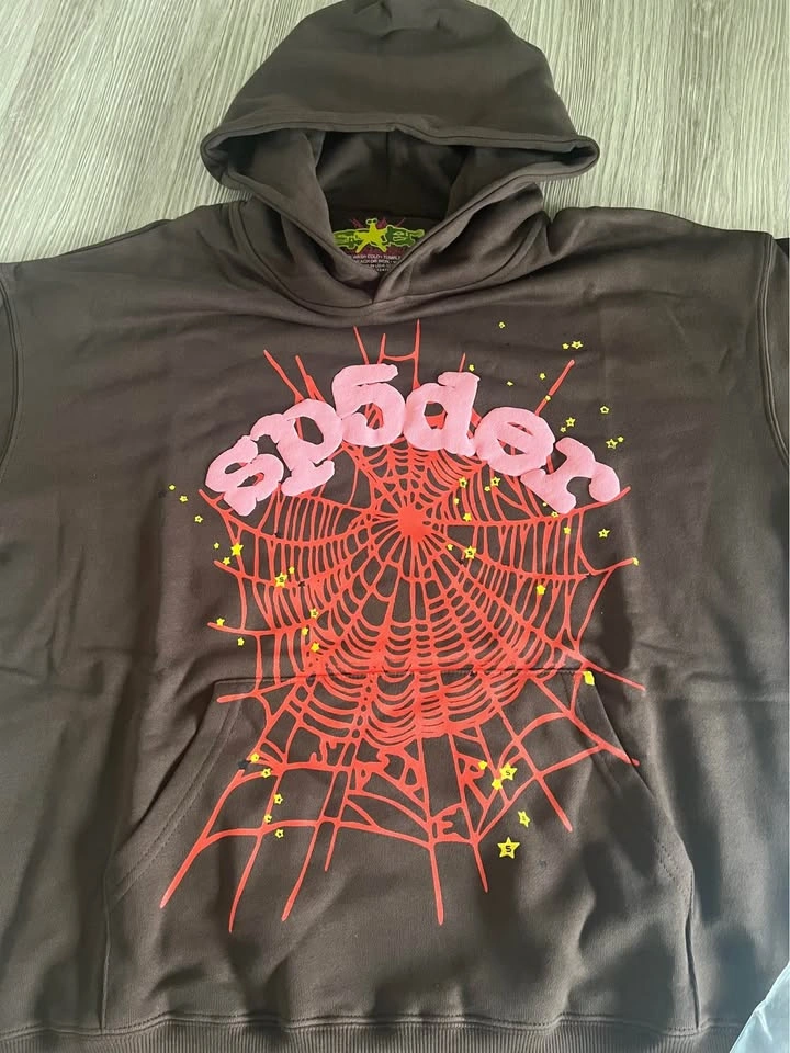 Sp5der P5 Worldwide Web Hoodie Brown Size S - photo 2