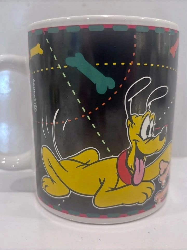 Vintage Disney Mickey Mouse & Pluto Coffee Mug Danawares