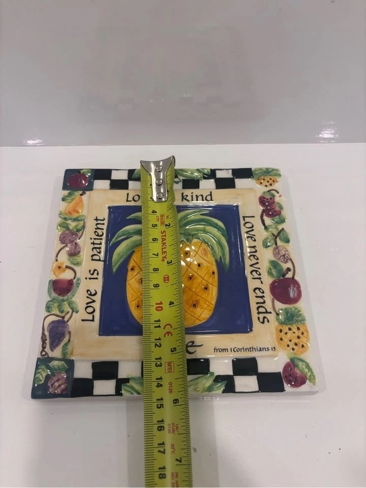 Carla Groce Pineapple Ceramic Trivet Hot Plate - photo 4