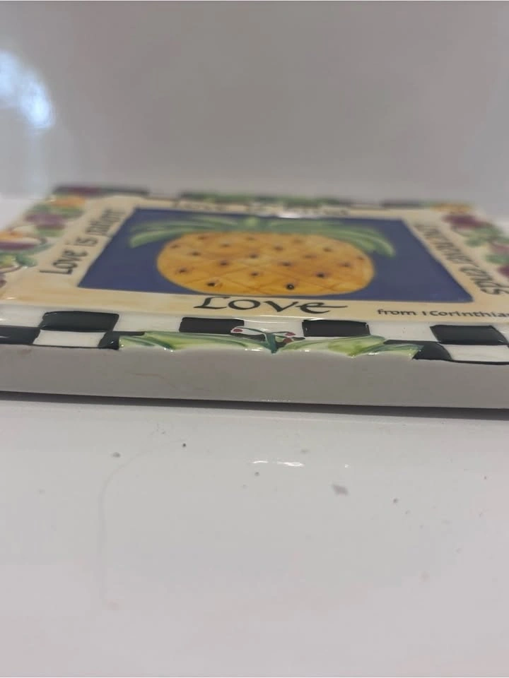 Carla Groce Pineapple Ceramic Trivet Hot Plate - photo 5
